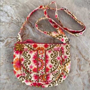 Vera Bradley Floral Crossbody Bag - Pink and Orange